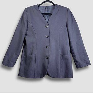 Vintage Marks & Spencer St. Michael 100% Wool Blazer Jacket Dark Navy US 12